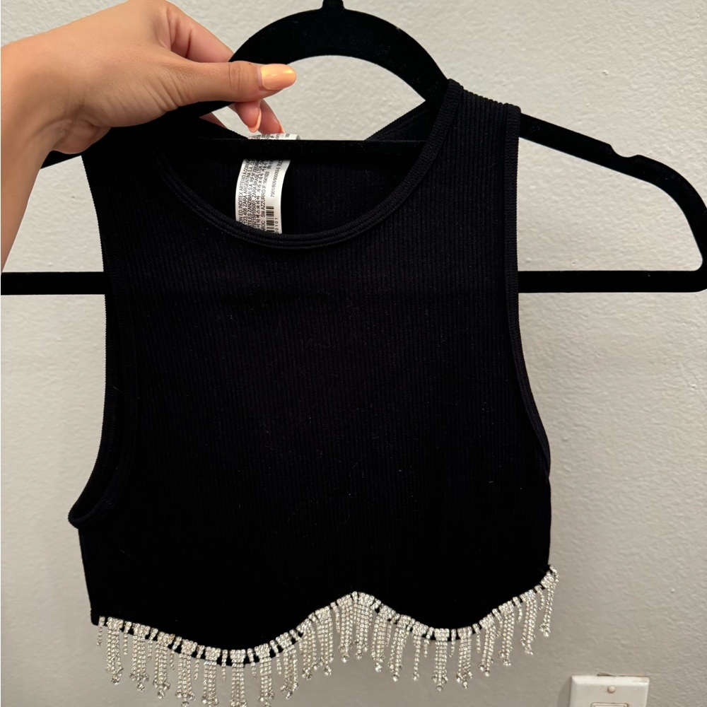 Zara drop sequin Crop Top